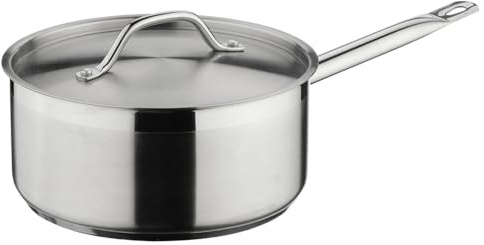 Commichef Plus Superior Blend Stainless Steel Saucepan & Lid, Strong Corrosion Resistance, 20cm Diameter, 3.3L,Silver,XSL-20
