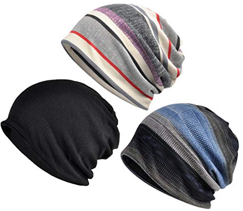 Kojoon Sombrero de quimioterapia para Mujer, Paquete de 3 Gorros, Gorro, Bufanda, turbantes, Sombrero, Gatsby, cáncer, Cabeza, envolturas Mix Color3