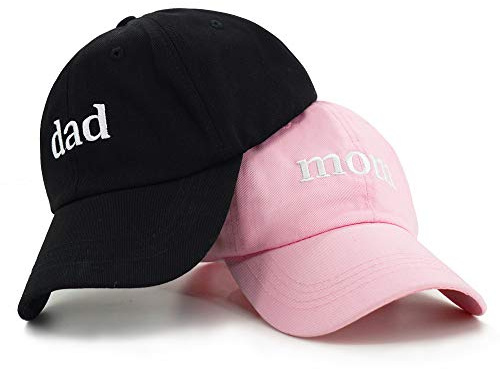 PopCrew™ Mütze für Mama und Papa, lustig, bestickt, verstellbar, Geschenk für Paare und Eltern