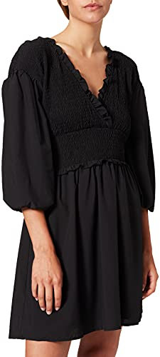 NA-KD Minivestido Fruncido Vestido Informal, Black, 42 para Mujer
