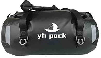 Wasserfeste Reisetasche Duffle Bag, Seesack, Sporttasche, Rucksack, Dry Bag, für Bootsfahrten, Motorradfahrten, geeignet fürs Jagen und Camping strapazierfähiger Trocken-Schutzbeutel, 40L, Schwarz