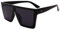 FOURCHEN Quadratische, übergroße Sonnenbrille für Damen und Herren, modisch, flaches Oberteil, großer Rahmen, Schwarz