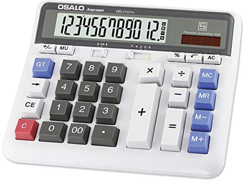 Tischrechner Buchhaltung Extra großes LCD-Display Große Taste Taschenrechner 12-stelliger elektronischer Solar-Tischrechner (OS-2135)