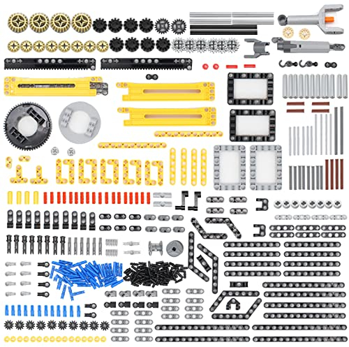 UpGLeuch 498Teile Technik Ersatzteile Set für Major Technik Modellbausatz,Klemmbausteine Technik Getriebe und Technik Ersatzteile Verbinder,Stifte und Technik Hydraulik Pumpe