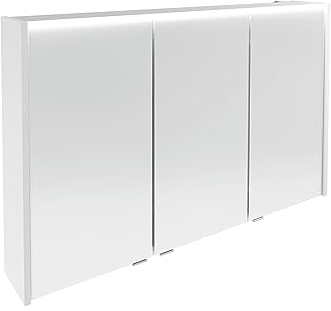 Verona LED-Spiegelschrank – Hängend, Vormontiert, Made in Germany – Badspiegel in Weiß-Hochglanz – 110 x 68,3 x 16,5 cm – Elegant und Praktisch