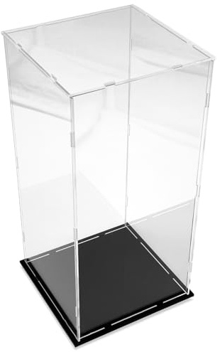 Schaukasten Vitrine Acryl Vitrine mit schwarzem Boden, Sammelvitrine, Acrylbox für Wohnzimmer, Schlafzimmer und Büro (15 x 15 x 30 cm)