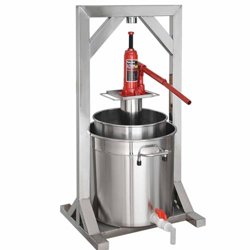 URJWAN Pressoir à Fruits, Pressoir à Vin De Fruits 12/22/36 L, Pressoir Domestique Manuel, Pressoir à Cidre en Acier Inoxydable avec Hydraulique, pour Faire du Cidre, du Vin Et du Cidre,36L