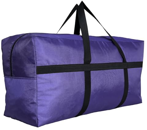 DoYiKe Extra Large Storage Duffle Bag with Zippers and Handles, Purple Big Foldable Duffle Bag for Travel -100L
