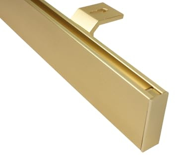 Gardinenstange Gardinenschiene Unischiene eckig zur Deckenmontage, Farbe Messing matt, Länge 120 cm