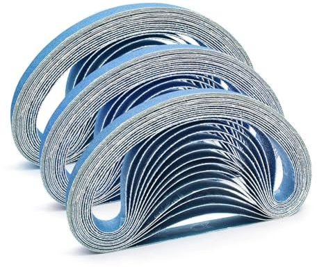 FEIHU Bandas de Lija 20x520 mm.100 grano. Para lijadoras de banda, madera, Eliminación de óxido, eliminación de pintura - Juego de 20 bandas de lija.