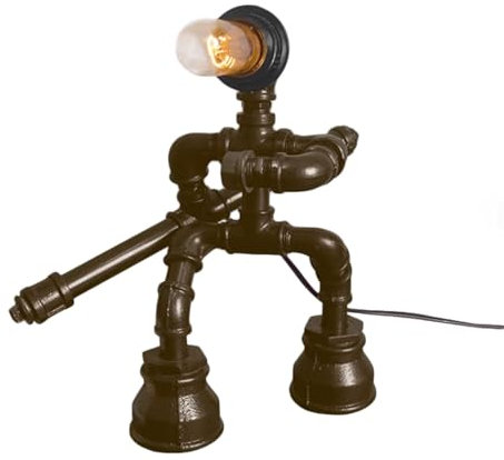 YQQZFWYH Lampada da scrivania Moderna Tavolo da Tavolo in Ferro a Vapore Lampada a LED Lampada da Tavolo Industriale retrò Lampada Robot in Metallo