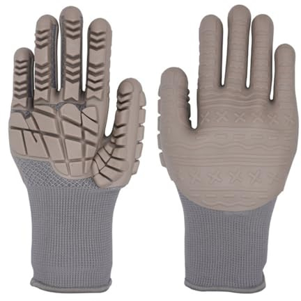 Sweeaau 1 Pair Anti Stabbing Gloves Anti Vibrations Shockproof Outdoor Gloves Work Protective Cut Resistant Work Heavy Duty