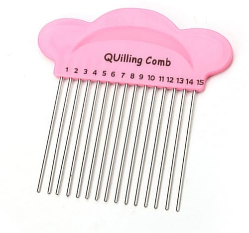 Pettine per quilling, in plastica, per creare strisce di carta, accessorio essenziale per fai da te, colore: rosa