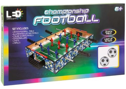 FAHAAM Kids LED Championship Football Table Game Sports Indoor and Outdoor Family Game with Light-Up Action & Slide Scoring Wooden Mini Tabletop Soccer Game Gift for Kids & Adults.