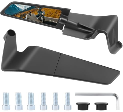 Liwogi Set di 2 specchietti retrovisori universali per moto, M8 M10, rotabili a 360°, per moto, specchietto retrovisore ultra grandangolare
