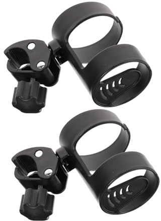 Portavasos Piezas de Ajustable para Negro 2 Andador Silla Ruedas | Pp, Sistema de Sujeción Seguro, Fácil de Instalar y Retirar, para Botellas y Vasos de Agua