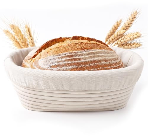 Gärkörbchen 28cm Gärkorb mit Leinentuch Oval Brotbackzubehör