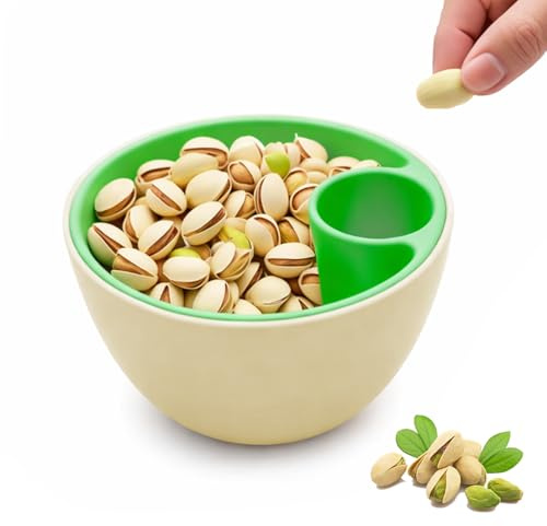 Orablooiva Zweikammer Pistazienschale Set Mit Schalenhalter Sonnenblumenkern Behälter Snack Servierschale Schalenfänger Für Pistazien Erdnüsse Nüsse Früchte Plus Größe