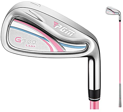 Mazze da Golf per le Donne Allenatore in Acciaio Inox al Carbonio Leggero # 7 Ferro Mano Destra Golf Iron Training Club (# 7,Asta di carbonio-rosa)