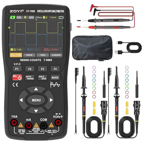 706S 3-in-1 Handheld Oszilloskop Multimeter DDS Signalgenerator, 2-Kanal 50MHz, 280MSa/s, 66000 Counts Multimeter VFC, Diodenprüfung & Kurvenaufzeichnung