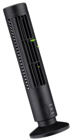 Wakects Tornfläkt Bärbar Fläkt Golvfläkt USB-tornfläkt Kylfläkt Bladlös Skrivbordsfläkt Tyst 2 Hastigheter Starkt Luftflöde Naturlig Bris [placeholder] med Oscillerande Lufttillförsel (Svart)