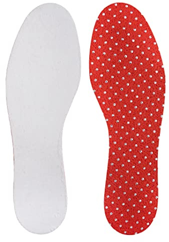 Bama Warm Thermo Thin Fit, extra-dünne Einlegesohlen mit Memory Foam für warme Füße, Unisex, Weiß/Rot