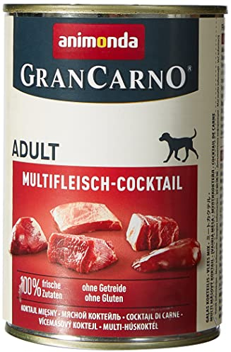 animonda GranCarno Adult Multifleisch-Cocktail (6 x 400 g), Hunde Nassfutter für ausgewachsene Tiere, Nassfutter für Hunde mit 100% frischen, fleischlichen Zutaten, Hundefutter ohne Getreide
