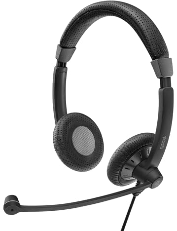 Sennheiser SC 75 USB MS Beidseitiges UC-Headset mit USB-Anschluss inkl. In-Line Call Control und 3, 5, Schwarz