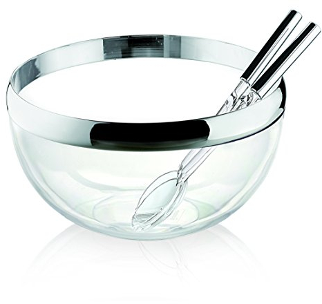 Guzzini Set Insalata Look, Cromo, Ø25 x h25 cm