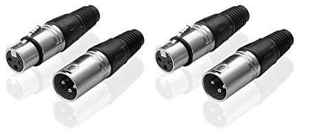 SIENOC 2 paia 4x di connettori maschio/femmina a 3 pin XLR adattatori audio microfono