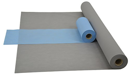 Sensalux Kombi-Set 1 Tischdeckenrolle 1,5m x 25m grau + Tischläufer 30cm hellblau