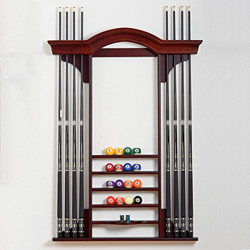 Billiard-Royal Billard Queue Wandhalterung „301B“ für bis zu 8 Billardqueues in Kastanienbraun passend zu unseren Billardtischmodellen: Magdalena und Avalon