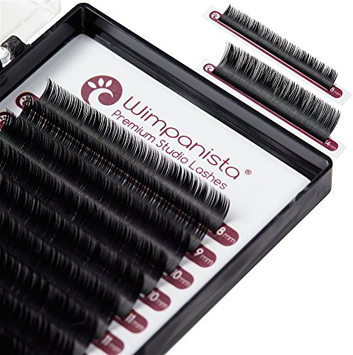 Seidenwimpern - Einzelwimpern - C Curl - Silk Lashes - Stärke 0.15mm - Mix 8-14mm Wimpernverlängerung - 16 Streifen - Wimpanista