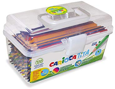 CARIOCA TITA |42800 - Scatola Matite in Resina Esagonali, Colori Assoriti, 120 pezzi