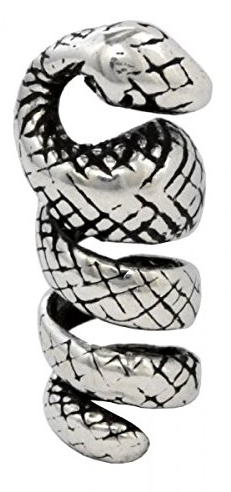 Windalf Vintage Haarperle ANAKAR 25 mm Bartschmuck Schlange Haarschmuck 925 Sterlingsilber