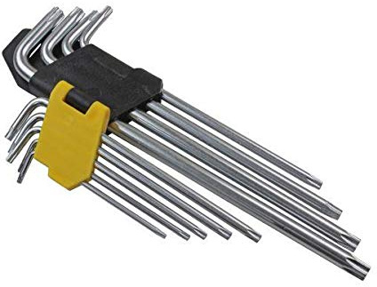 US PRO Tools Juego de llaves Torx de estrella (9 piezas, extra largas, a prueba de manipulaciones) T10 – T50 2236