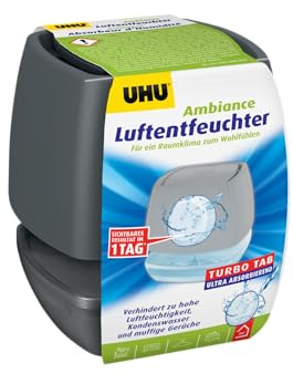 UHU Luftentfeuchter Ambiance, Bekämpft Feuchtigkeit und Schimmel in Wohnräumen von bis zu 10 m³, 100 g, anthrazit