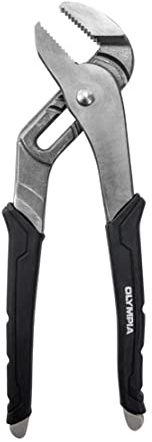 Olympia Tools 10-Inch Tongue and Groove Pliers, Straight Jaw Pliers with Cushion grip, 6 Jaw positions, 2.1 Jaw Capacity
