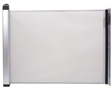 KiddyGuard Sicherheitsgitter für Treppen, mit Aluminiumgehäuse, ausziehbar, bis zu 120 cm, Weiß
