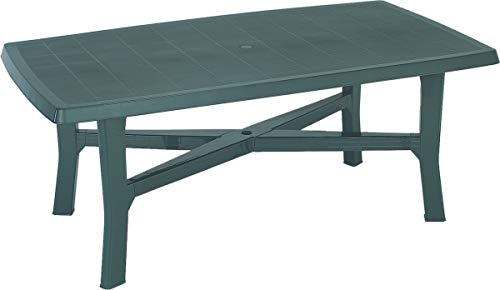 Dmora - Rechteckiger Gartentisch, Made in Italy, 180x100x72 cm, Farbe Grün