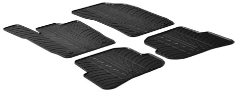 AROBA GL0244 Design Gummi Fußmatten kompatibel mit Audi A1 3 und 5 Türer, S1 BJ. 07.2010-11.2018 erhöhter Rand 4 TLG Farbe Schwarz Gummimatten Automatten passgenau