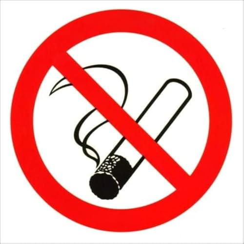 notlok Safety Work Cartello Vietato Fumare 15 x 15 cm PVC + adesivo | Impermeabile, Pannello in plastica fotoluminescente, Nastro in schiuma autoadesivo, Fumaria, Cartelli Vietato Fumare