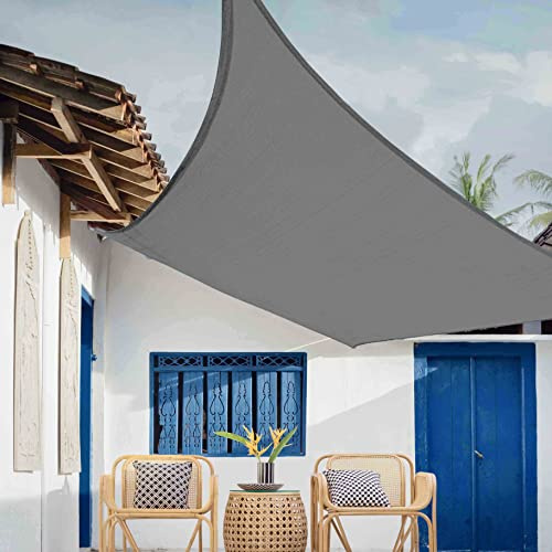 Sunal Sonnensegel 3x3m Quadratisch,PES Polyester Wasserdicht,95% UV Schutz,inkl.Befestigungsseile,grau