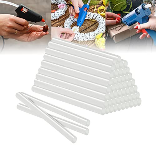 LZQ Heißklebesticks 11x200mm, halbtransparent, 200 Stk für Heißklebepistole | Geruchsneutraler ungiftiger Heißkleber mit hoher Haft‑ & Elastizität karbonisiert kaum, für DIY‑Bastel‑ und Reparaturarbeiten