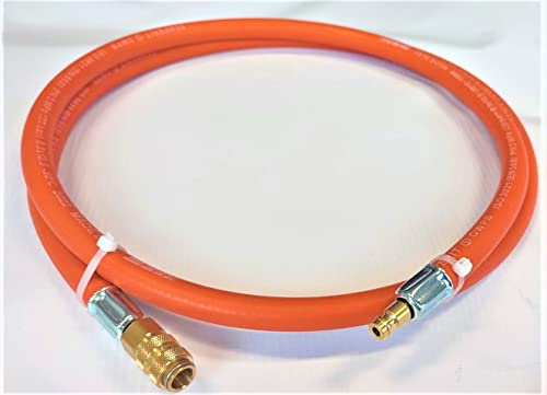 ZaZaTeChS propan-butangasslang 300cm (3m) | 20 bar | Ø6,3mm | DN5 insatsmunstycke/kopplingsstift LKS-anslutning med snabbkoppling | upp till -30°C propangasslang gasslang för camping