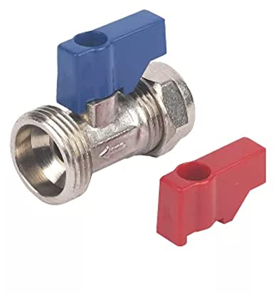 NPH Washing Machine Dishwasher Hot and Cold Straight Tap Valve Connector, 15mm x 3/4, Silver