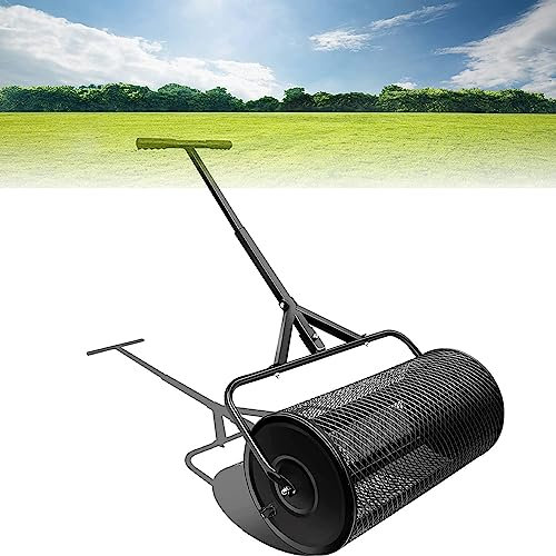 ROGHA Spargitore di Compost Spargitore di Muschio di Torba, Spargiletame con Manico a Forma di T Regolabile per Semina e Semina, Spargiconcime per Prati e Giardino,15.7 * 24in-Black