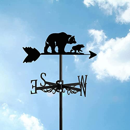 Girouette créative décoration Ours Animal girouette en Acier Inoxydable girouette Durable girouette extérieure Ferme Jardin Cour Toit girouettes