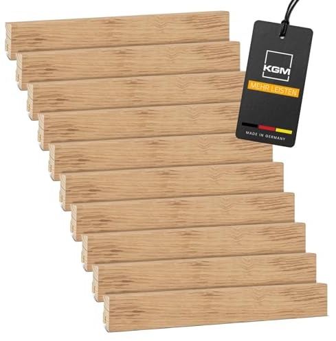 Vorteilspack KGM Sockelleiste Modern - Furnierte Massivholz-Sockelleiste in Eiche geölt - Maße: 2400 x 16 x 40 mm - 10 Stück / 24M