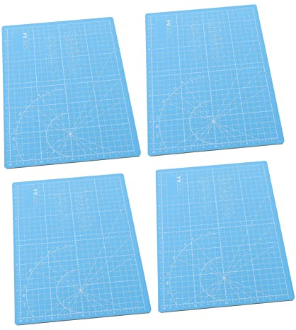 Amosfun 4stücke Schneidebrett Mit Gravur-design Gitterdesign-schneidebretter Aus Hochwertigem Pvc-material Tragbare Papierkunst-schneideplatten Für Filz Canvas Und Mehr